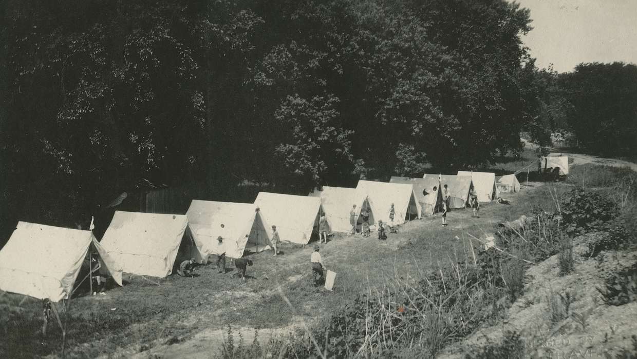 boy scouts, history of Iowa, Iowa History, McMurray, Doug, Hamilton County, IA, camping, Iowa, camp, tents, Children, Outdoor Recreation