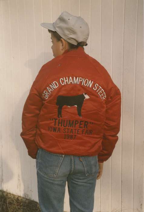 history of Iowa, Iowa History, iowa state fair, jacket, steer, Fairs and Festivals, Iowa, Lennie, Daniel, Children, blue jeans, Des Moines, IA