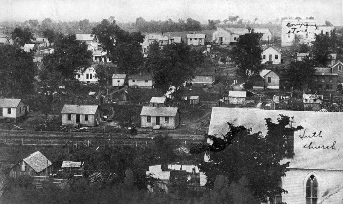 Cities and Towns, Iowa History, Iowa, church, Lemberger, LeAnn, Aerial Shots, house, Albia, IA, history of Iowa