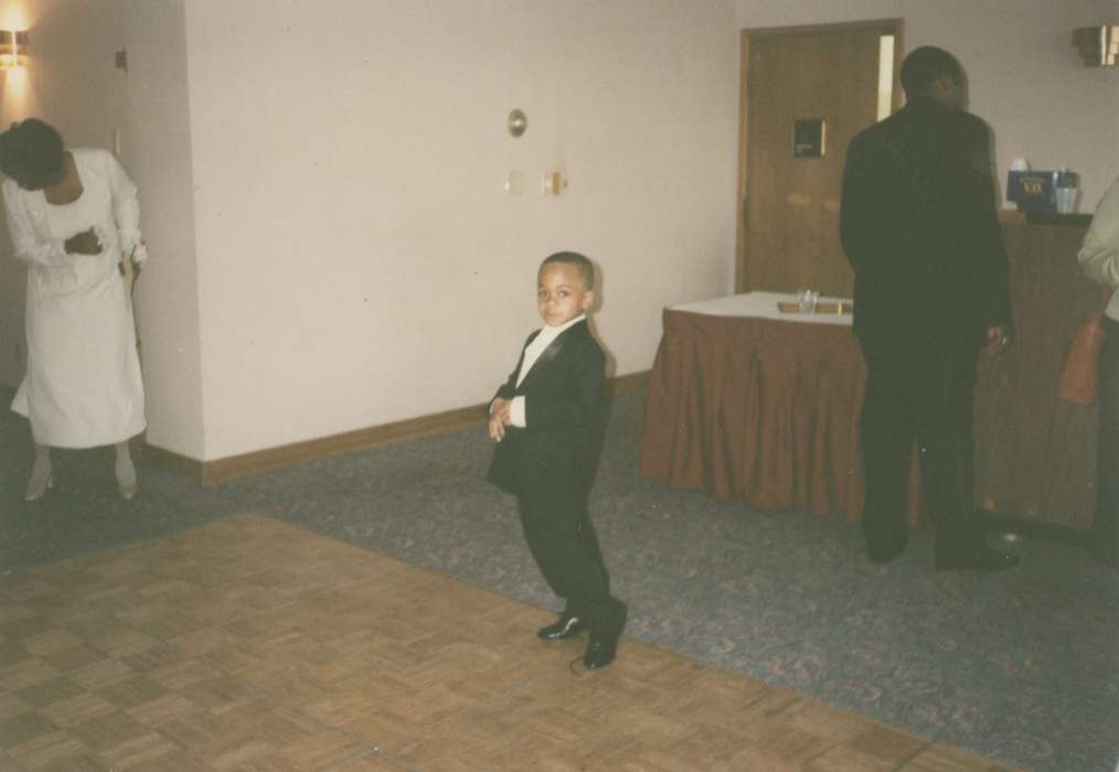 boy, dance floor, Weddings, Iowa, Waterloo, IA, Barrett, Sarah, Children, african american, People of Color, party, history of Iowa, Iowa History