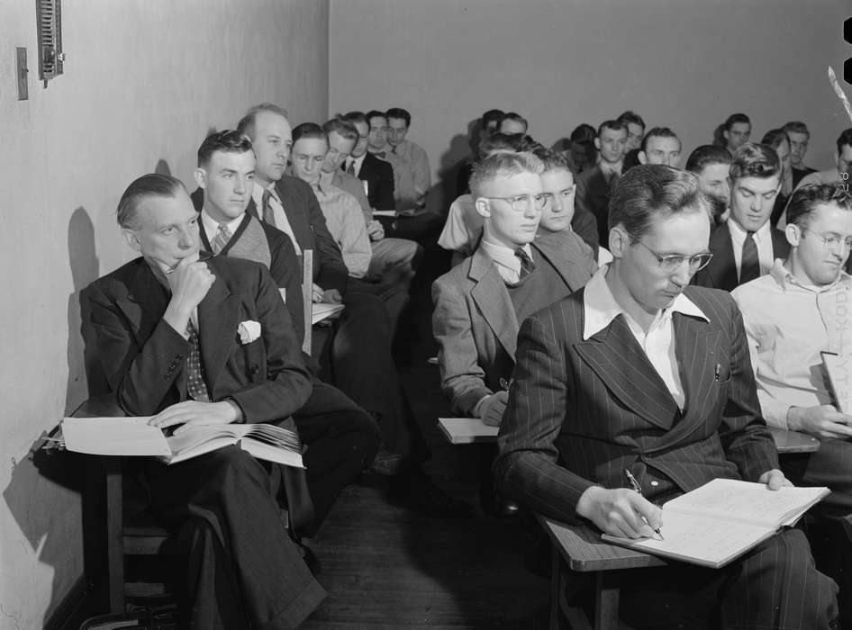 Portraits - Group, iowa state university, young men, history of Iowa, Iowa History, Library of Congress, studying, classroom, Iowa, classmates, students, Schools and Education