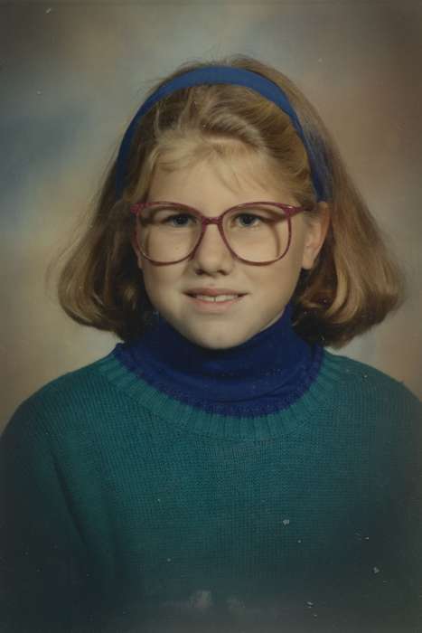 history of Iowa, Iowa History, Reinbeck, IA, glasses, sweater, Iowa, Children, East, Lindsey, Portraits - Individual