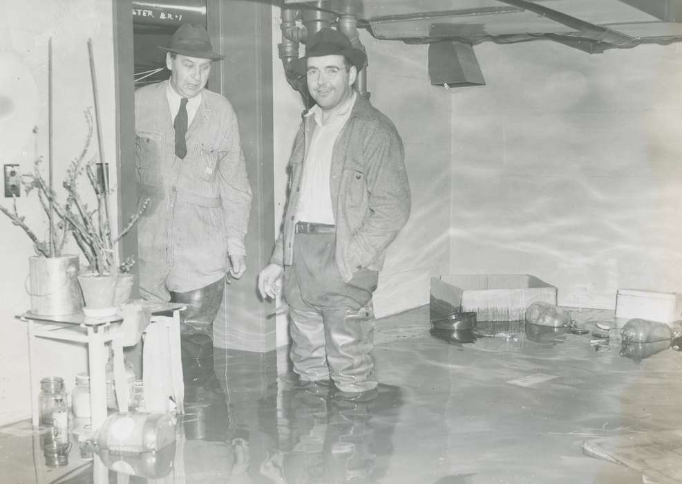 Floods, flooding, Iowa History, history of Iowa, flower pot, basement, Waverly, IA, dishes, Iowa, Homes, Waverly Public Library, Labor and Occupations