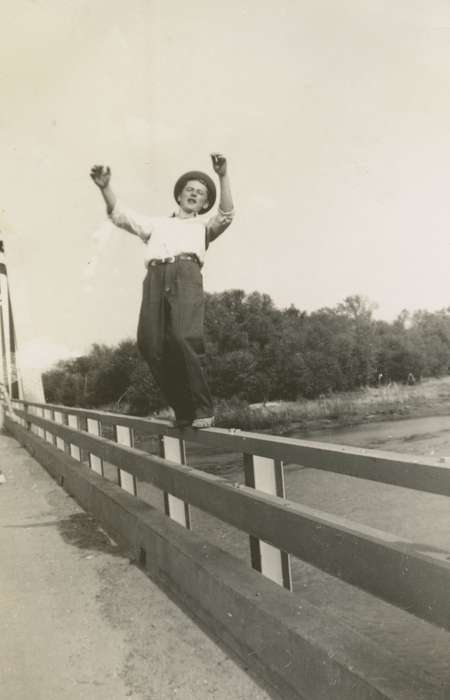 bridge, history of Iowa, IA, Iowa History, Lakes, Rivers, and Streams, Arensdorf, Maureen, river, Iowa, Portraits - Individual