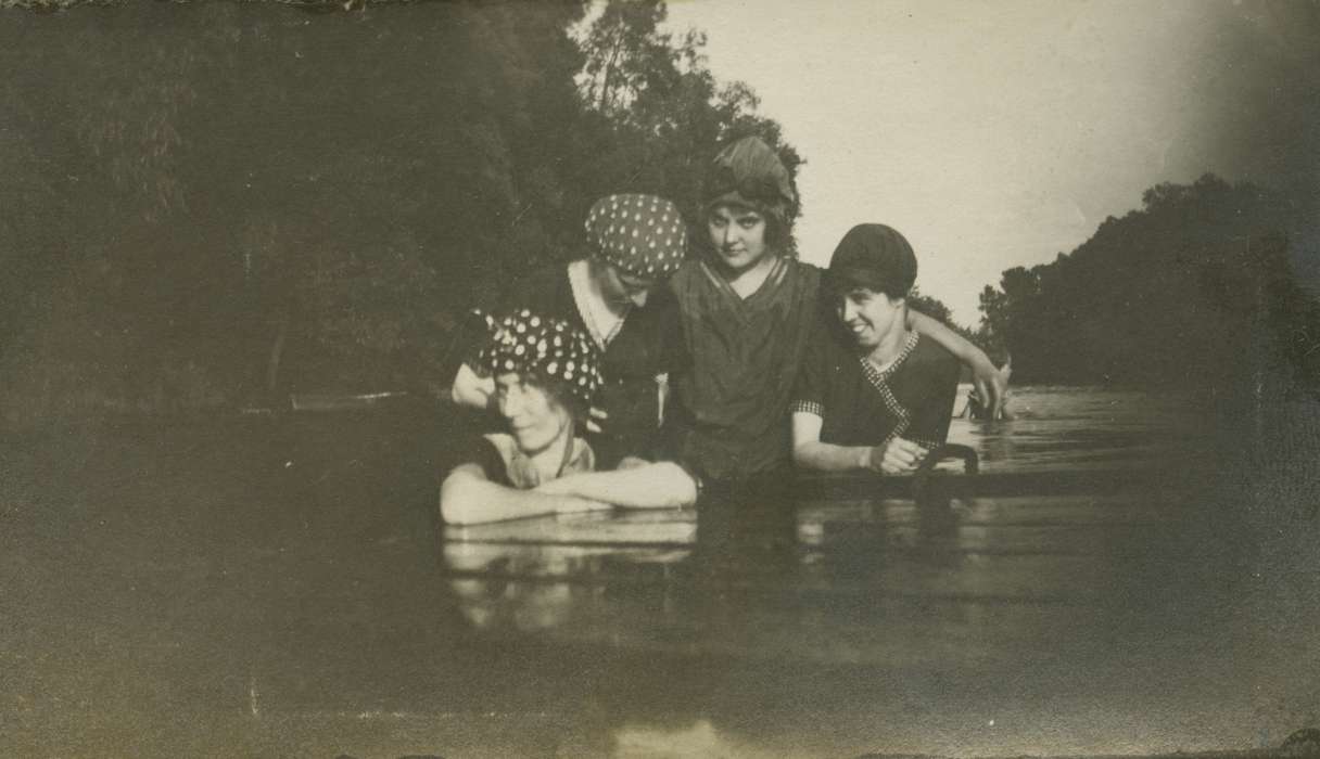 Portraits - Group, bathing suit, photo shoot, Outdoor Recreation, Waterloo, IA, Iowa History, LeQuatte, Sue, river, Lakes, Rivers, and Streams, history of Iowa, Iowa, swim