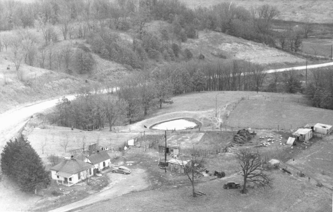 Aerial Shots, history of Iowa, Motorized Vehicles, Farms, Iowa, Albia, IA, car, house, Lennie, Daniel, Iowa History, tractor