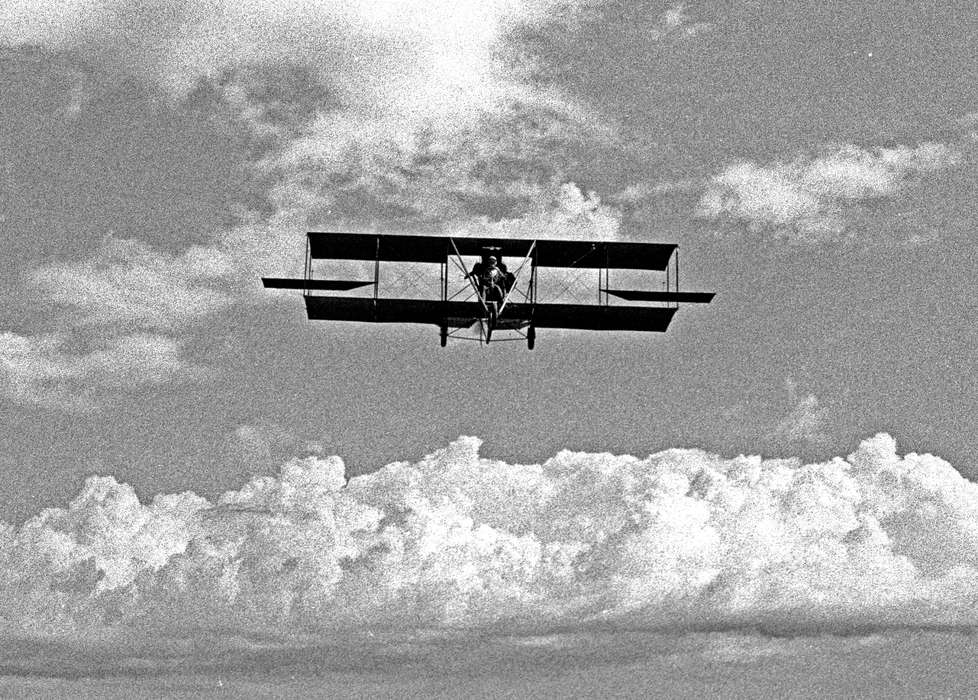history of Iowa, Iowa History, Ottumwa, IA, clouds, Motorized Vehicles, airplane, flying, aircraft, Aerial Shots, sky, Iowa, Lemberger, LeAnn, cloud