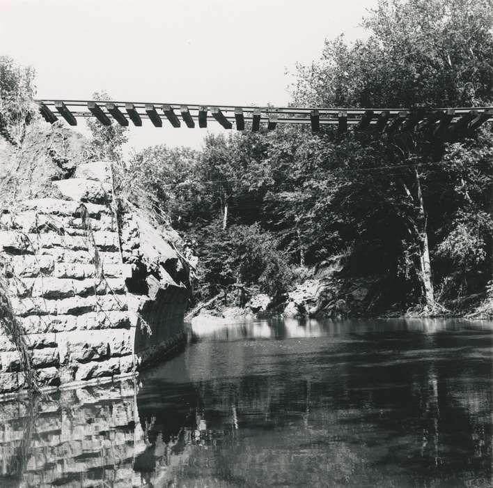 summer, history of Iowa, Lakes, Rivers, and Streams, Waverly Public Library, Waverly, IA, railroad track, Iowa, Iowa History, Floods, flood aftermath, tree