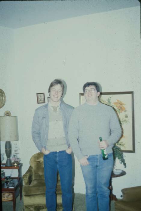 Portraits - Group, sweater vest, Burlington, IA, history of Iowa, Iowa History, Morrissey, Jeff, man, Iowa, living room, Homes