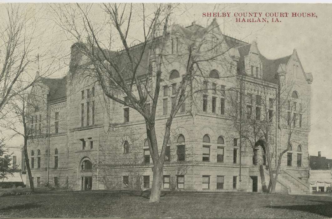 history of Iowa, Iowa History, courthouse, Prisons and Criminal Justice, Dean, Shirley, Iowa, Cities and Towns, Harlan, IA