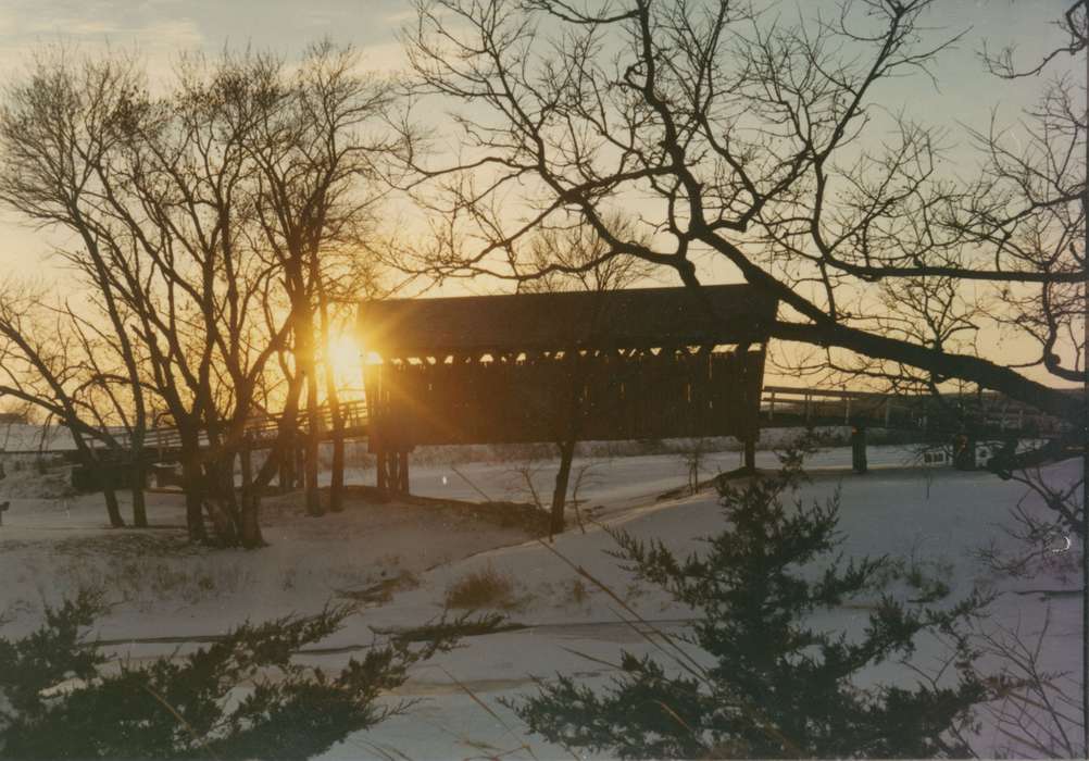 Rock Falls, IA, bridge, Iowa History, Bancroft, Cynthia, Iowa, pioneer park, covered bridge, history of Iowa, rock falls, Landscapes, Winter