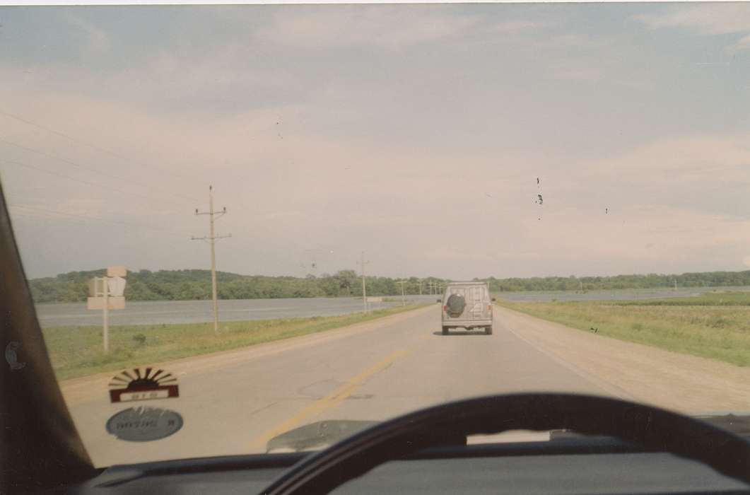 Landscapes, Iowa, New Hampton, IA, van, highway, Lakes, Rivers, and Streams, road, driving, Speltz, Mark, history of Iowa, Motorized Vehicles, Iowa History