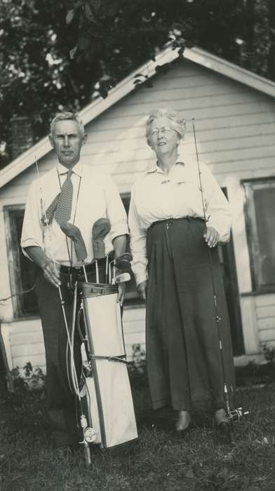 Portraits - Group, Clear Lake, IA, history of Iowa, Iowa History, golf clubs, fishing pole, Iowa, Homes, McMurray, Doug