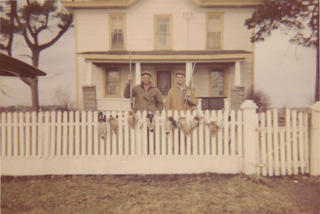 Portraits - Group, Ainsworth, IA, history of Iowa, Iowa History, Edmund, Sharon, duck, guns, Iowa, fence, house, hunting, Outdoor Recreation