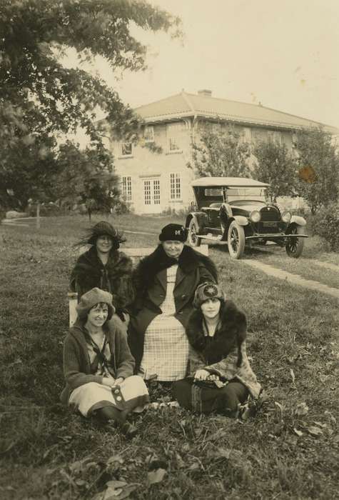 Portraits - Group, bootlegger, history of Iowa, Iowa History, Families, Bull, Ardith, Motorized Vehicles, Dysart, IA, car, mansion, Iowa, Homes
