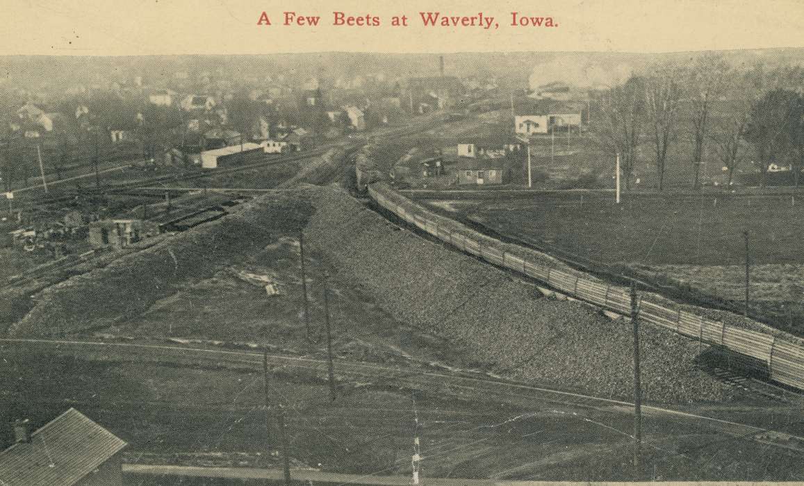 train, beets, history of Iowa, Waverly Public Library, Waverly, IA, Iowa, Aerial Shots, Iowa History, correct date needed