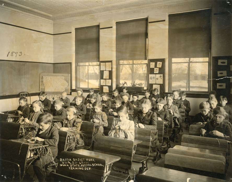 history of Iowa, Iowa History, classroom, UNI Special Collections & University Archives, student, desk, Iowa, Schools and Education