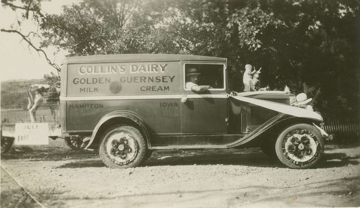 history of Iowa, Iowa History, Hampton, IA, truck, dairy, Motorized Vehicles, Iowa, Beach, Rosemary, Portraits - Individual