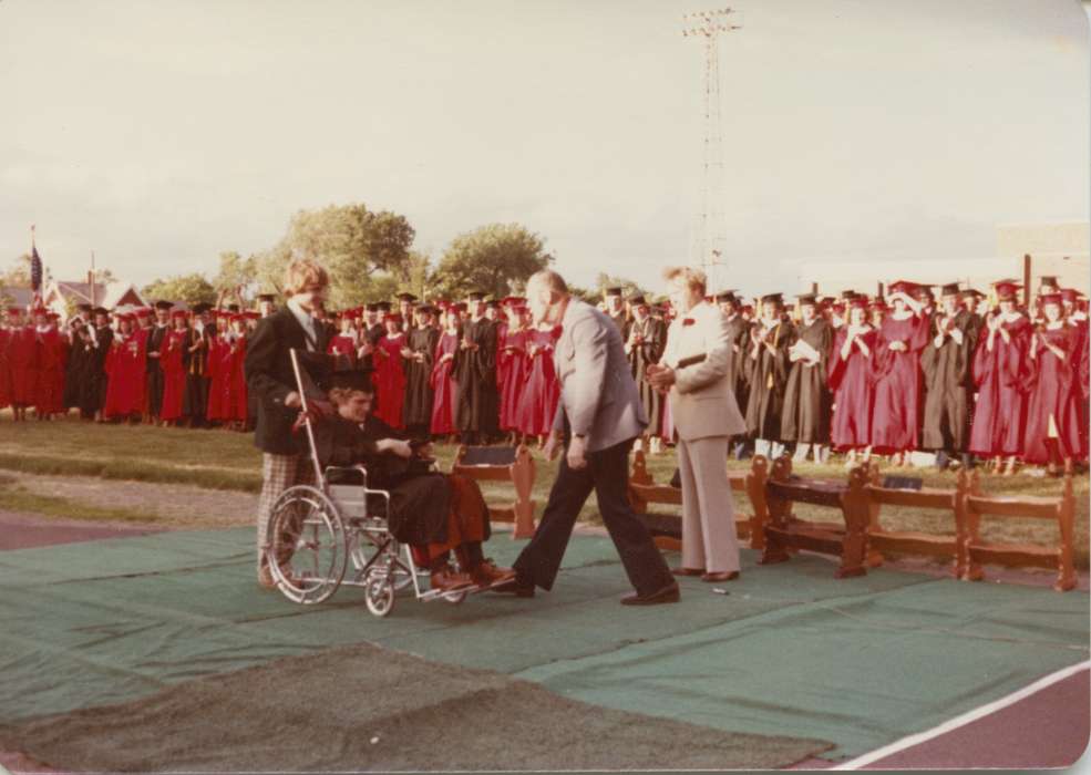 graduation, Iowa, Schall, Michael, Schools and Education, Children, history of Iowa, wheelchair, Norwalk, IA, Iowa History