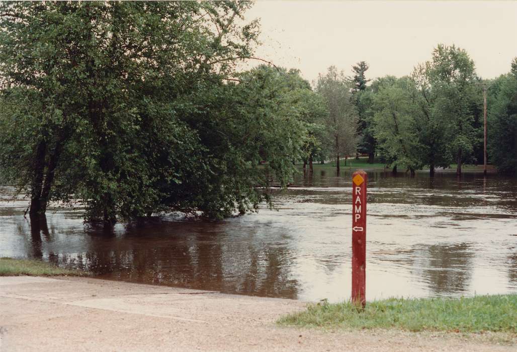 Floods, boat ramp, Iowa History, history of Iowa, Lakes, Rivers, and Streams, Merck, Linda, river, Central City, IA, Iowa
