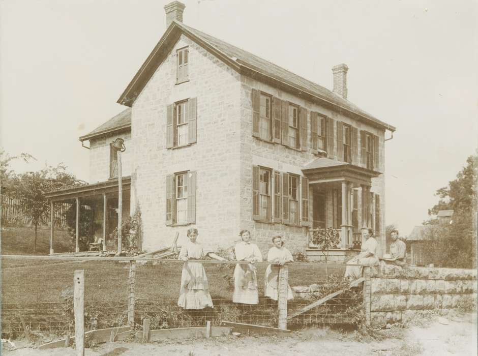 Portraits - Group, girl, Iowa History, Iowa, IA, Trumm, Mary Ann, house, women, Homes, history of Iowa