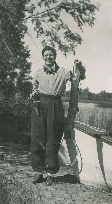Travel, neckerchief, history of Iowa, Iowa History, fishing pole, Lakes, Rivers, and Streams, Inguadona, MN, fish, Iowa, Outdoor Recreation, boat, McMurray, Doug, Portraits - Individual