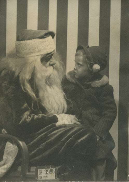 Portraits - Group, christmas, history of Iowa, Iowa History, Bull, Ardith, Dysart, IA, Holidays, Iowa, santa claus, Children