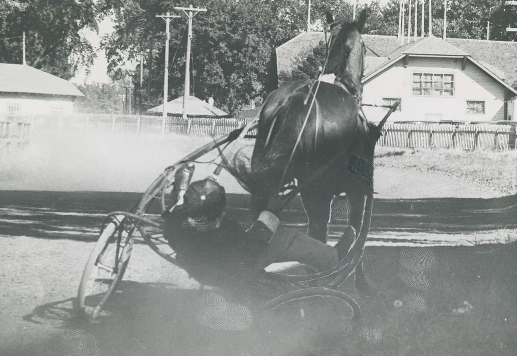 horse race, Animals, jockey, correct date needed, power line, Waverly Public Library, horse racing, dirt track, Iowa, Entertainment, history of Iowa, Iowa History, Waverly, IA