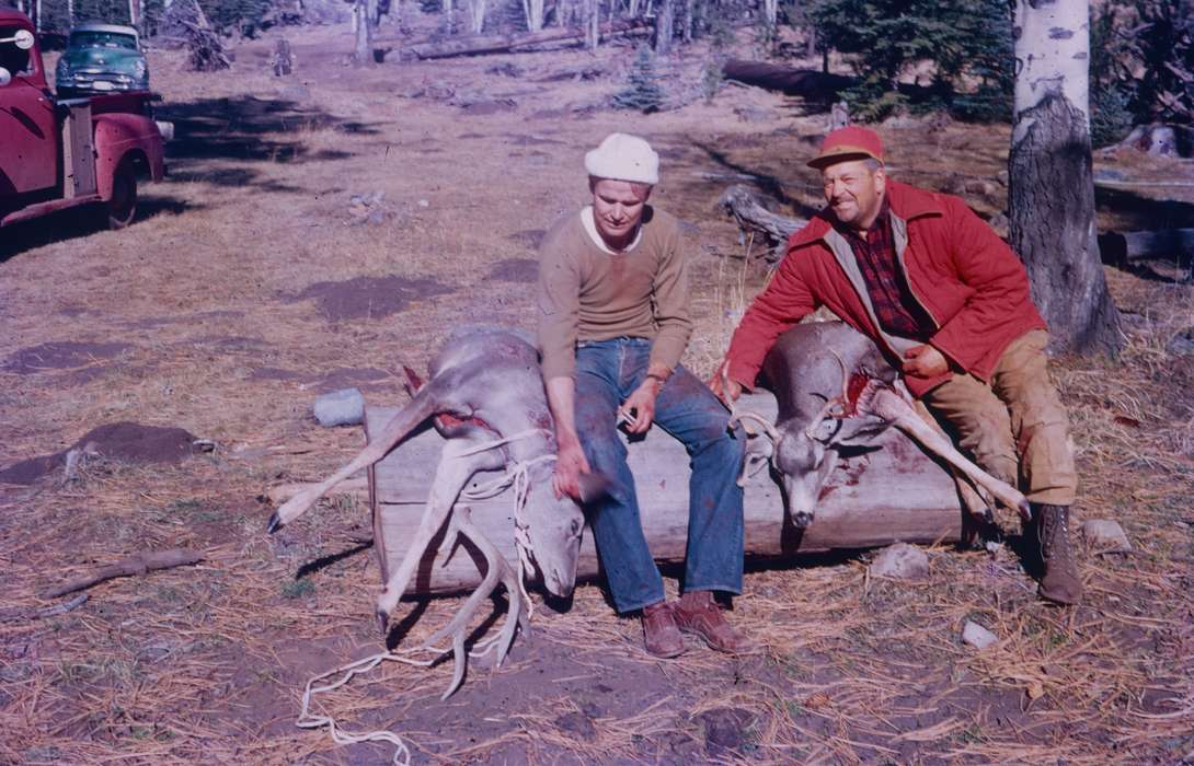Portraits - Group, history of Iowa, Iowa History, Harken, Nichole, Motorized Vehicles, log, truck, antler, Iowa, Outdoor Recreation, hunter, deer, hunting