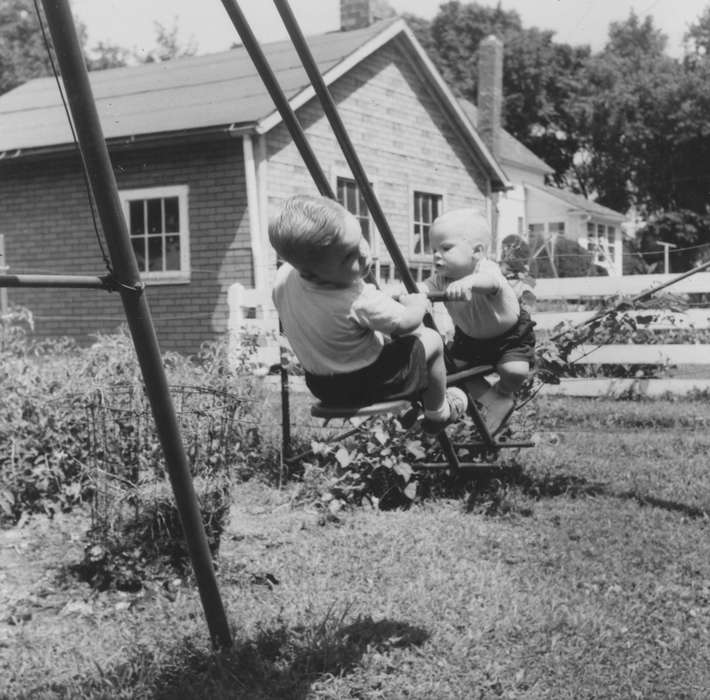 fence, history of Iowa, Iowa History, siblings, Iowa, Marion, IA, swing, Homes, Karns, Mike, Children, Leisure, baby