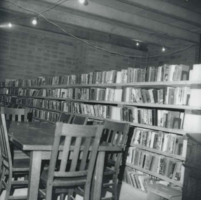 history of Iowa, Iowa History, bookshelf, library, basement, table and chairs, Iowa, Schools and Education, Waverly Public Library