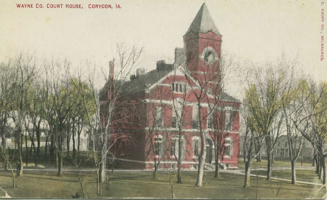 Main Streets & Town Squares, history of Iowa, Iowa History, Corydon, IA, courthouse, Dean, Shirley, Iowa, Cities and Towns