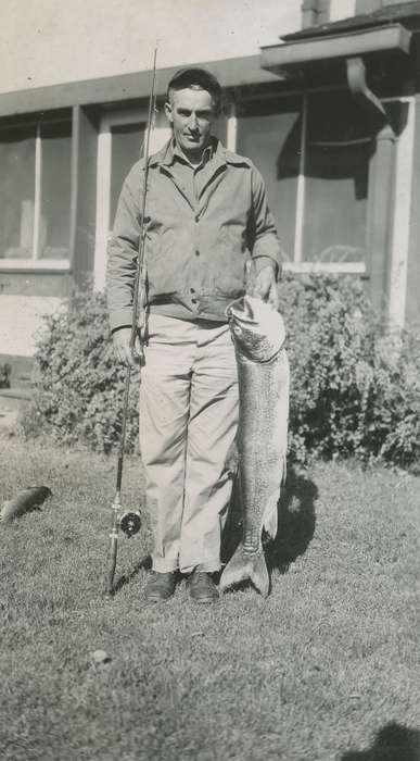 history of Iowa, Iowa History, fishing pole, Inguadona, MN, fish, cap, Iowa, Outdoor Recreation, McMurray, Doug, Portraits - Individual