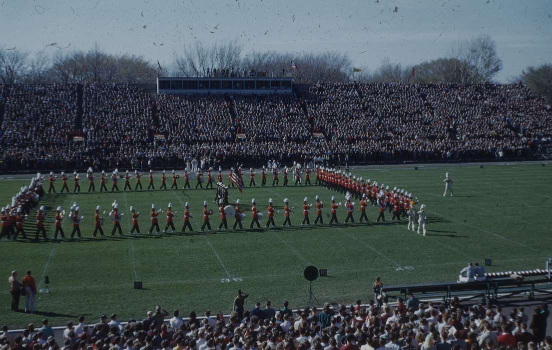 spectator, Sack, Renata, isu, Iowa, Ames, IA, Schools and Education, crowd, history of Iowa, Entertainment, iowa state university, Sports, music, iowa state, football field, marching band, Iowa History, performance