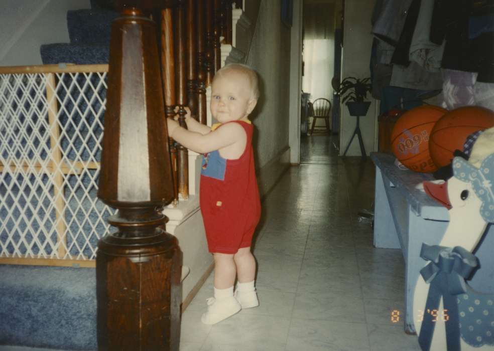 Dubuque, IA, history of Iowa, Iowa History, Carpenter, Jolene, basketball, Iowa, Children, hallway, Homes, stairs, baby, Portraits - Individual