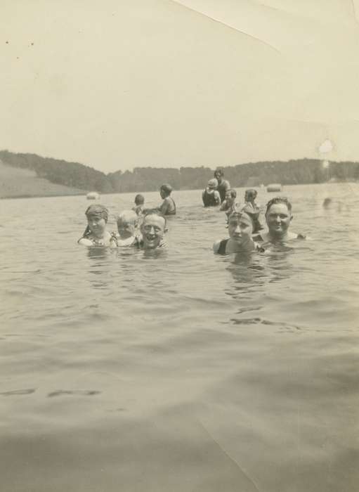 swimming, Iowa History, Lakes, Rivers, and Streams, Iowa, bathing suit, history of Iowa, Outdoor Recreation, Bull, Ardith, Children, Dysart, IA