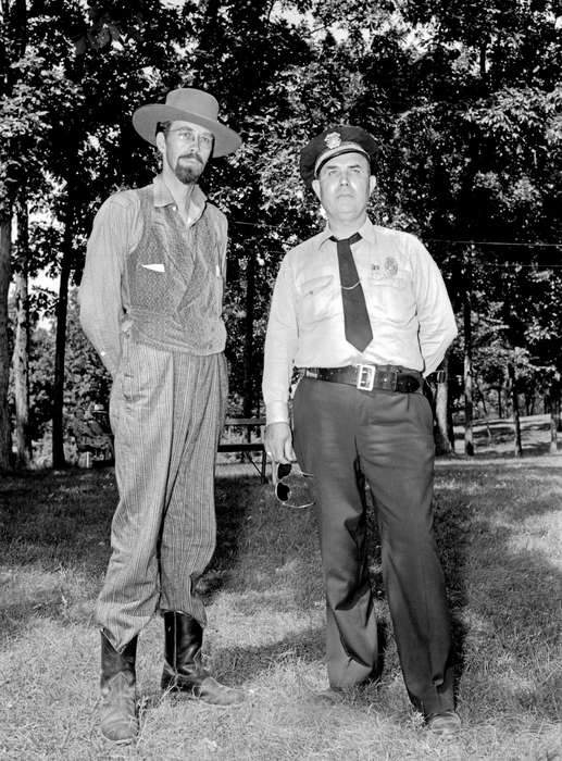 police, Fairs and Festivals, history of Iowa, Lemberger, LeAnn, Centerville, IA, mormon, costume, Iowa, Iowa History, Portraits - Group