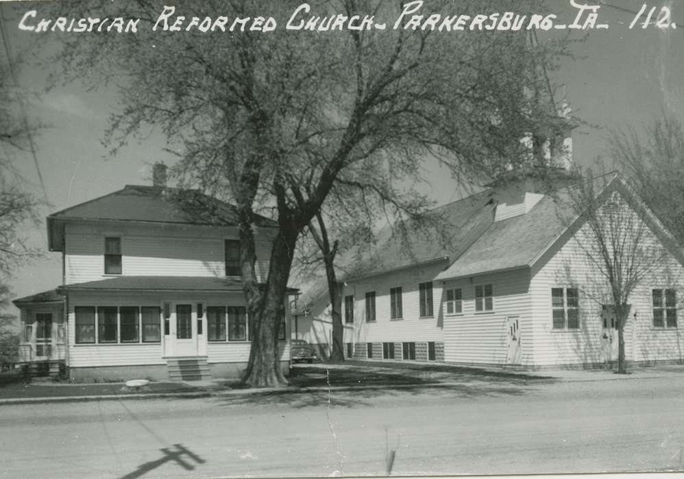 Cities and Towns, Iowa History, tree, Iowa, church, Religious Structures, Parkersburg, IA, history of Iowa, DeGroot, Kathleen