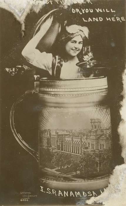 history of Iowa, advertisement, Iowa History, anamosa state penitentiary, Prisons and Criminal Justice, Anamosa State Penitentiary Museum, Iowa, tankard, Anamosa, IA, beer