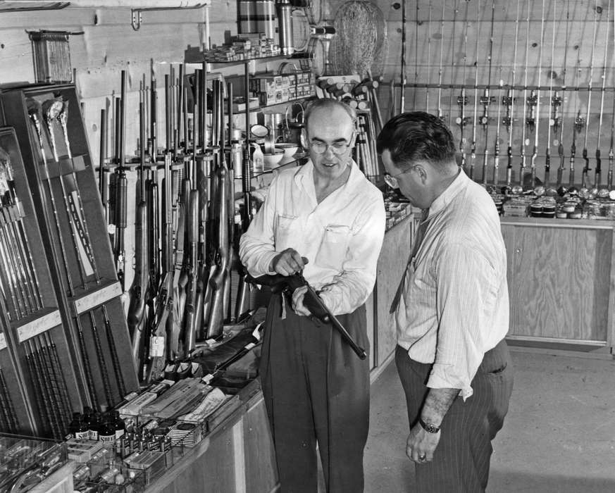 history of Iowa, Iowa History, Ottumwa, IA, hardware store, Businesses and Factories, gun, Iowa, Lemberger, LeAnn, fishing rod