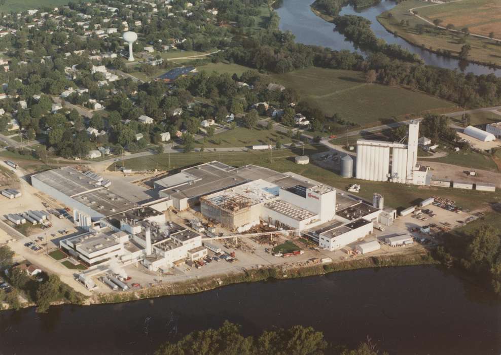 history of Iowa, aerial shot, Businesses and Factories, Waverly, IA, Waverly Public Library, Iowa, Aerial Shots, Iowa History, Cities and Towns, Lakes, Rivers, and Streams