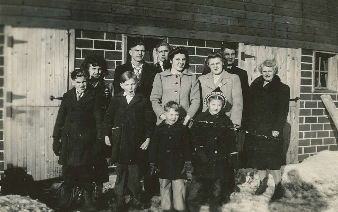 Portraits - Group, Kime, Irma, Iowa History, Iowa, Families, Waucoma, IA, Children, history of Iowa, Winter