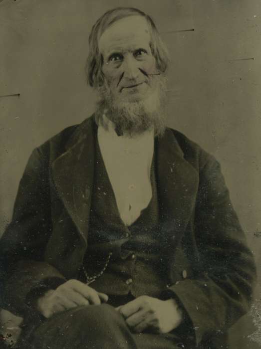 vest, pocket watch chain, Donner, Tracy, high collar, pocketwatch, history of Iowa, Iowa History, beard, Iowa, USA, frock coat, suit, Portraits - Individual