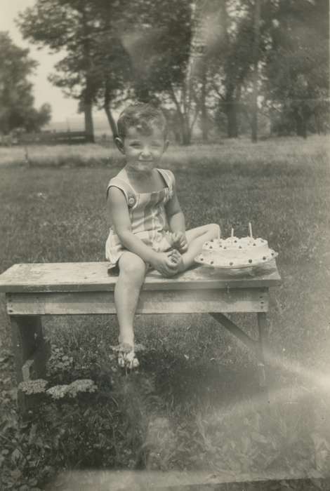 Food and Meals, cake, Iowa, Dysart, IA, Children, Bull, Ardith, Portraits - Individual, history of Iowa, birthday, Iowa History