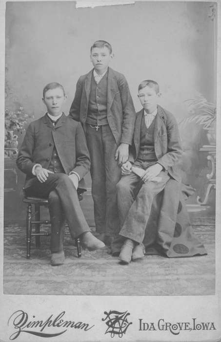 Portraits - Group, Ida Grove, IA, history of Iowa, Iowa, Mallow, Christine, Iowa History, brothers