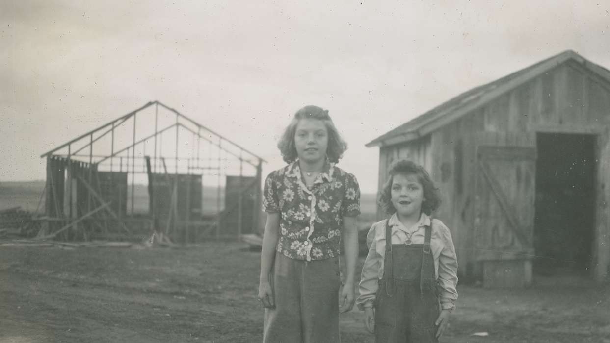 necklace, Portraits - Group, shed, Iowa History, Iowa, McMurray, Doug, history of Iowa, Outdoor Recreation, overalls, Webster City, IA, Children, construction