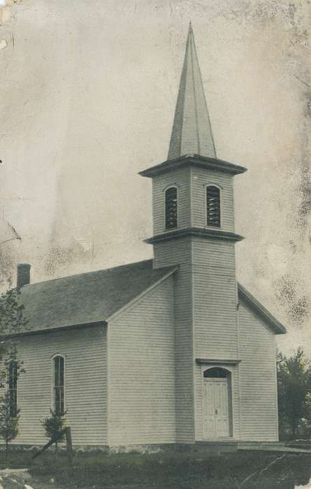 post card, Religious Structures, history of Iowa, postcard, church, Iowa, correct date needed, Waverly Public Library, Iowa History, Tripoli, IA