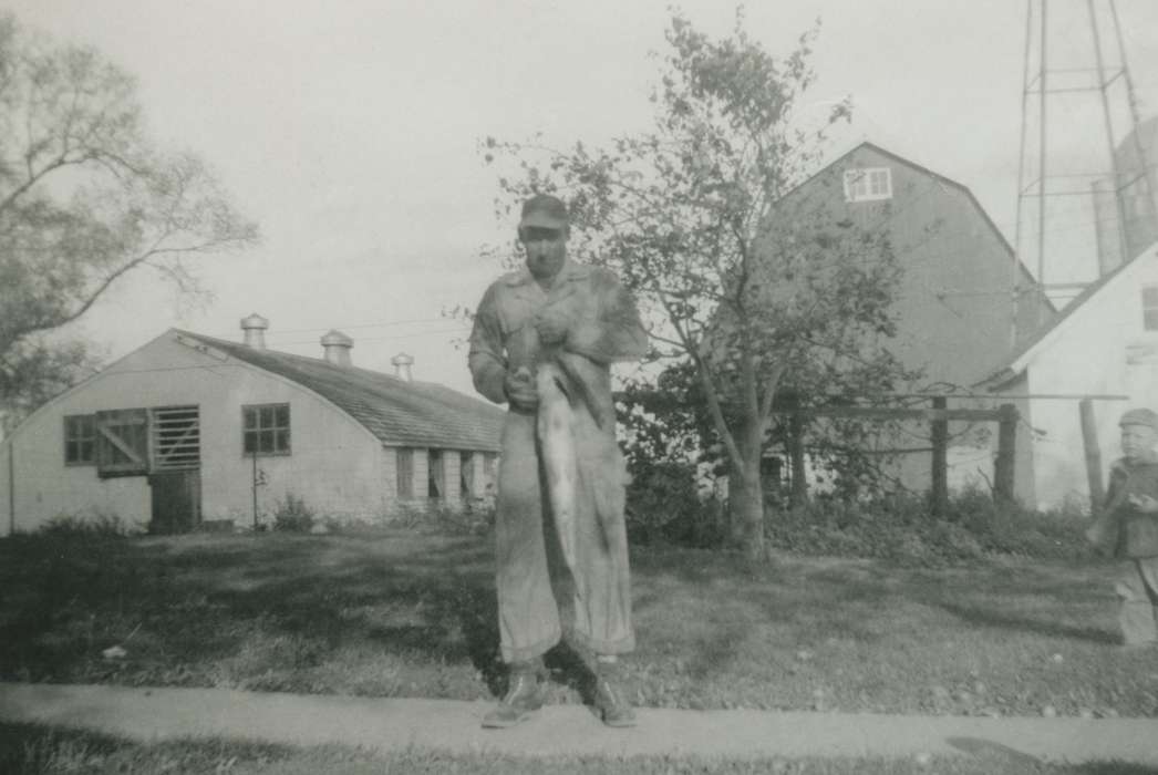 history of Iowa, Iowa History, barn, fish, Iowa, Outdoor Recreation, Griffin, Allan, Farley, IA, Portraits - Individual