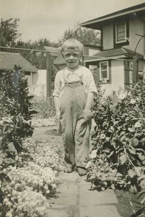 Iowa History, McMurray, Doug, overalls, Children, Iowa, Webster City, IA, history of Iowa, garden