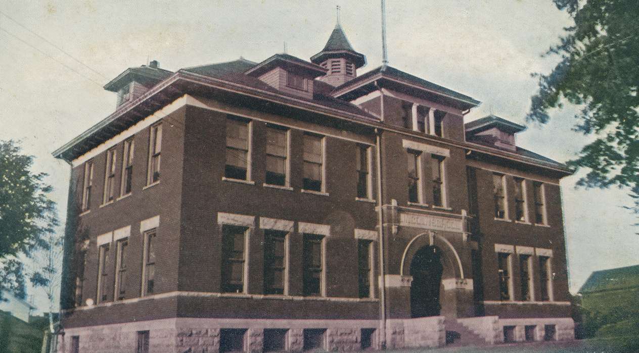 lincoln school, history of Iowa, school, Waverly, IA, Waverly Public Library, Iowa, brick building, Iowa History, Schools and Education, correct date needed